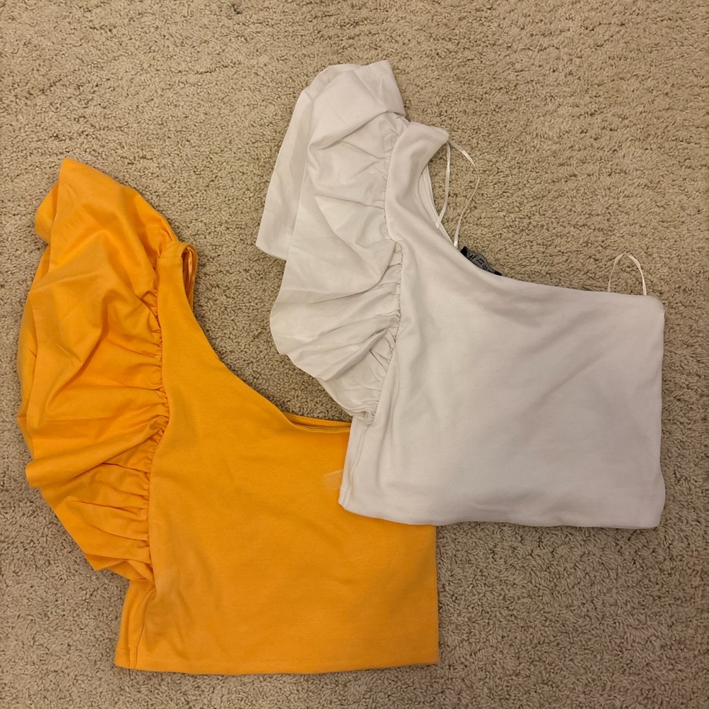 BUNDLE: Orange and White Zara Crop Tops